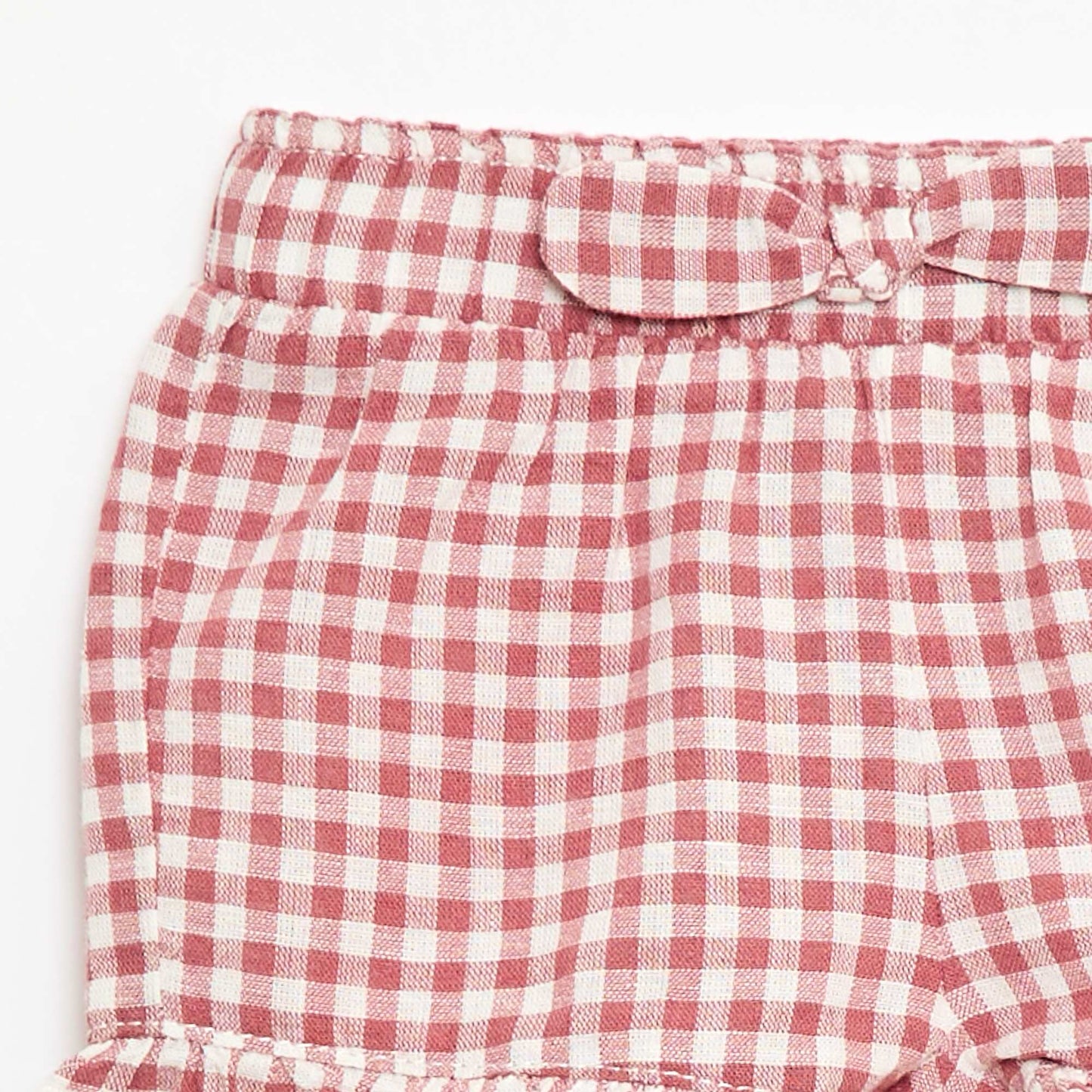 Short en coton tissé en coton et lin ROSE