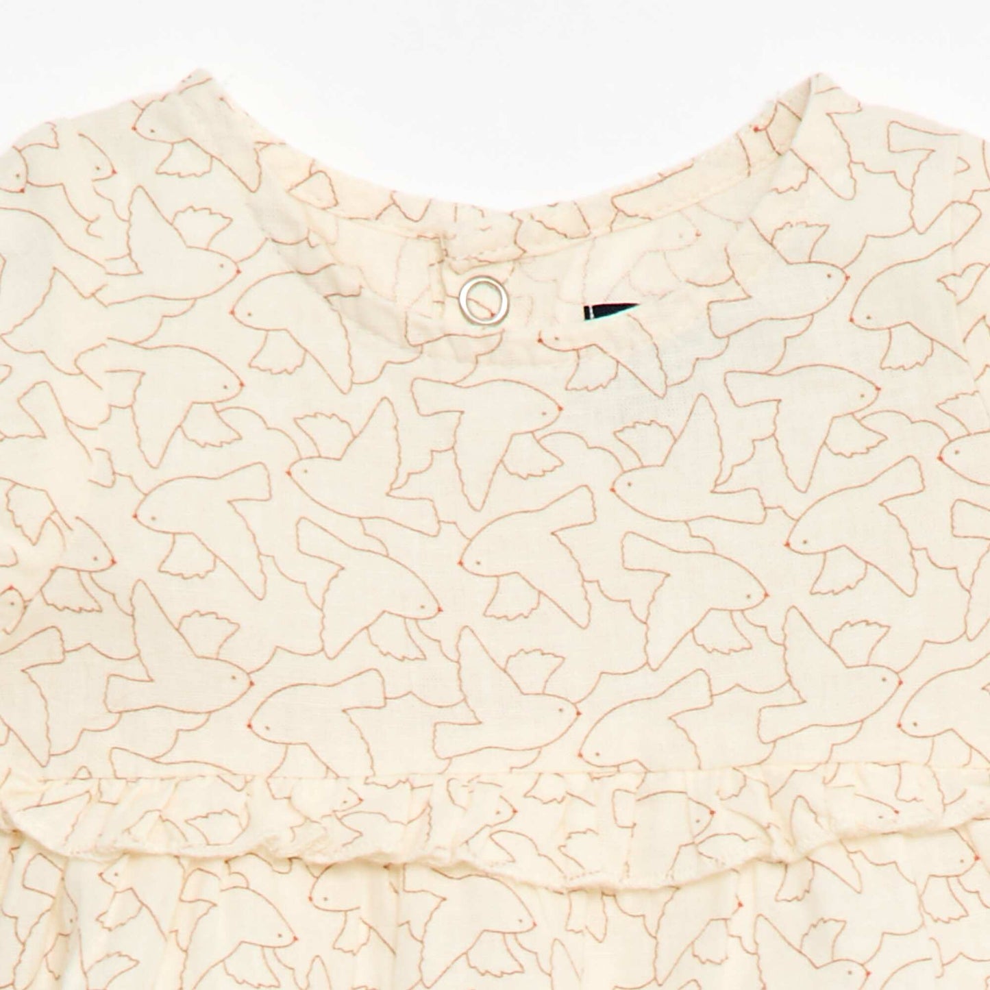 Robe légère avec manches courtes volantées BLANC