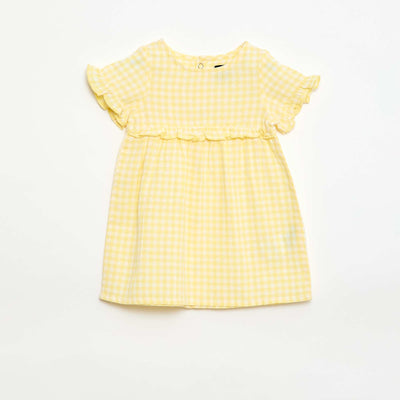 Robe légère avec manches courtes volantées JAUNE
