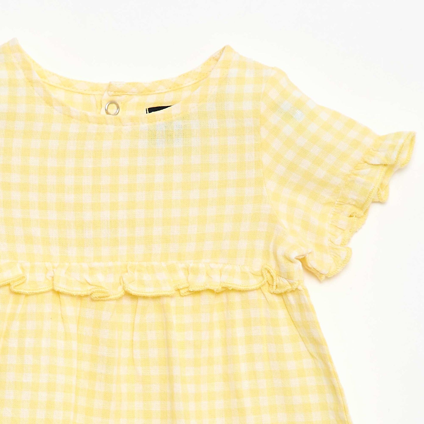Robe légère avec manches courtes volantées JAUNE