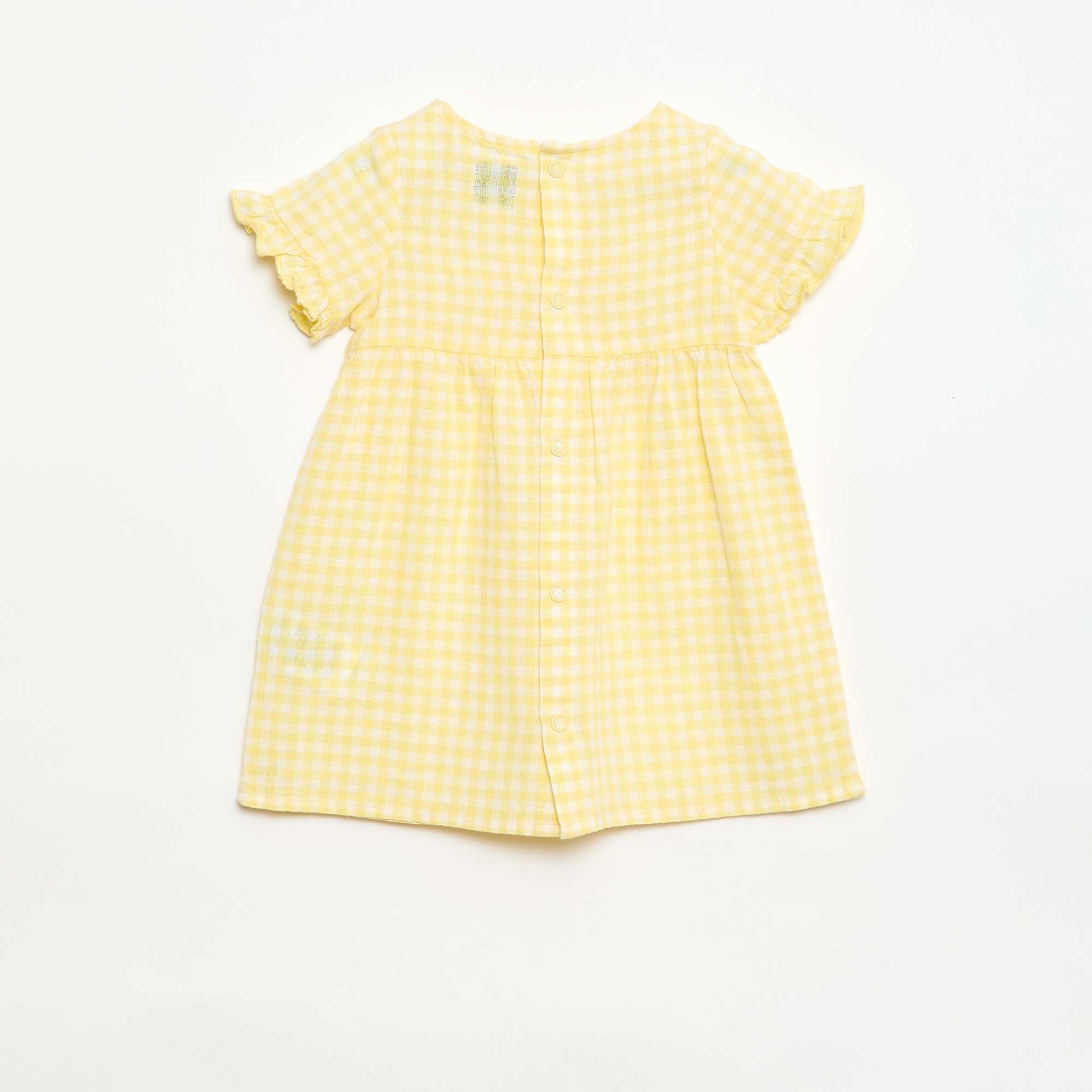 Robe légère avec manches courtes volantées JAUNE
