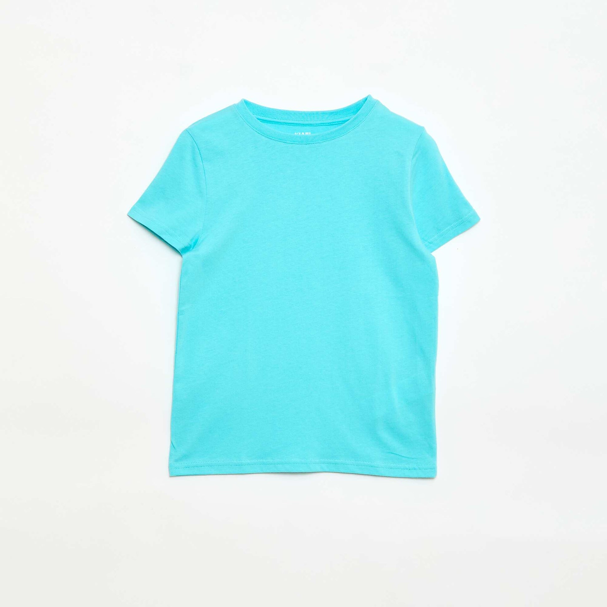 T-shirt en maille jersey uni BLEU