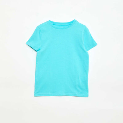 T-shirt en maille jersey uni BLEU