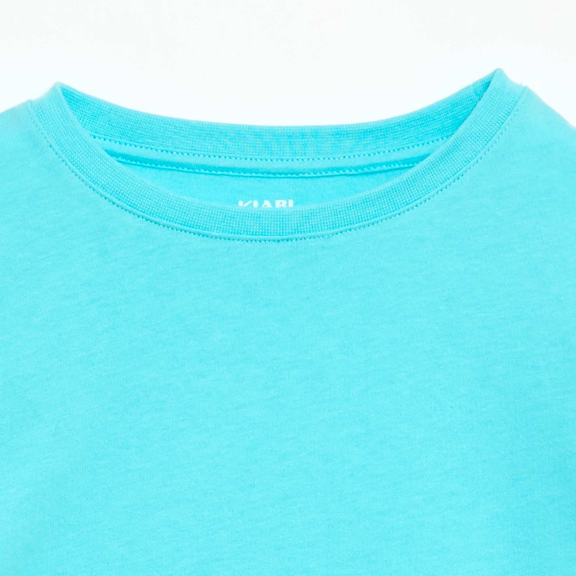 T-shirt en maille jersey uni BLEU