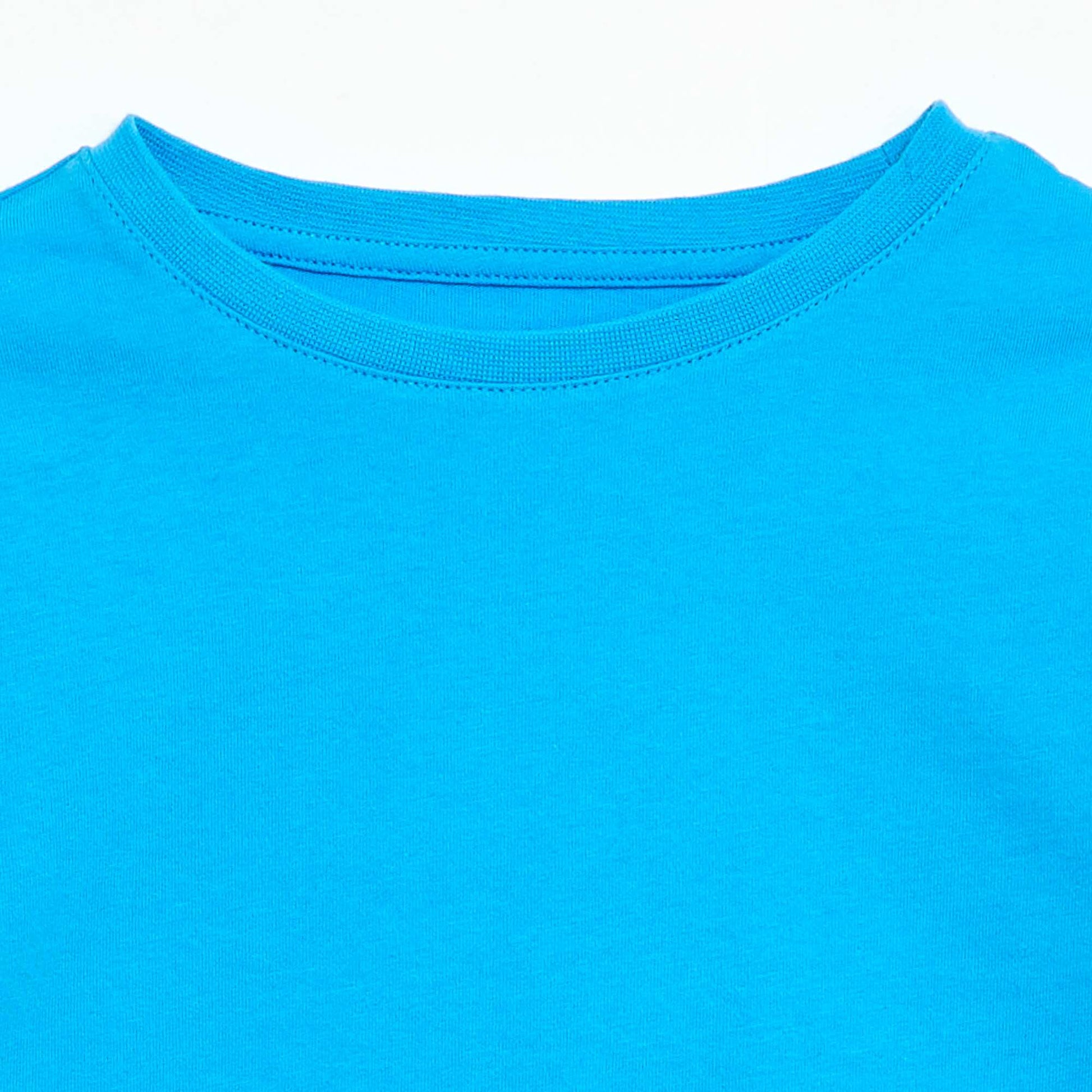 T-shirt en maille jersey uni BLEU