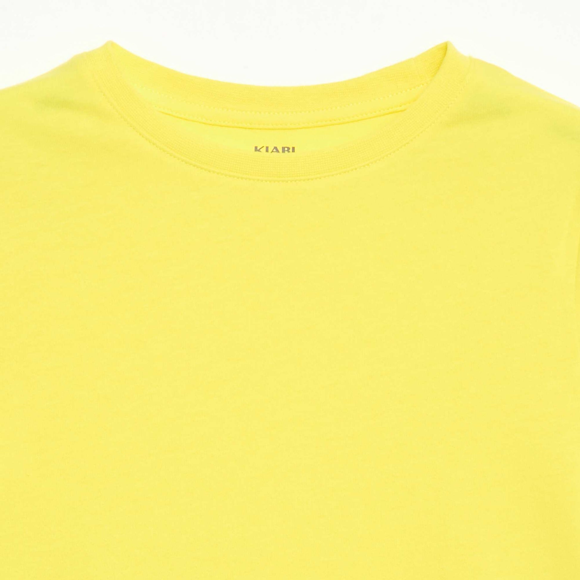 T-shirt en maille jersey uni JAUNE