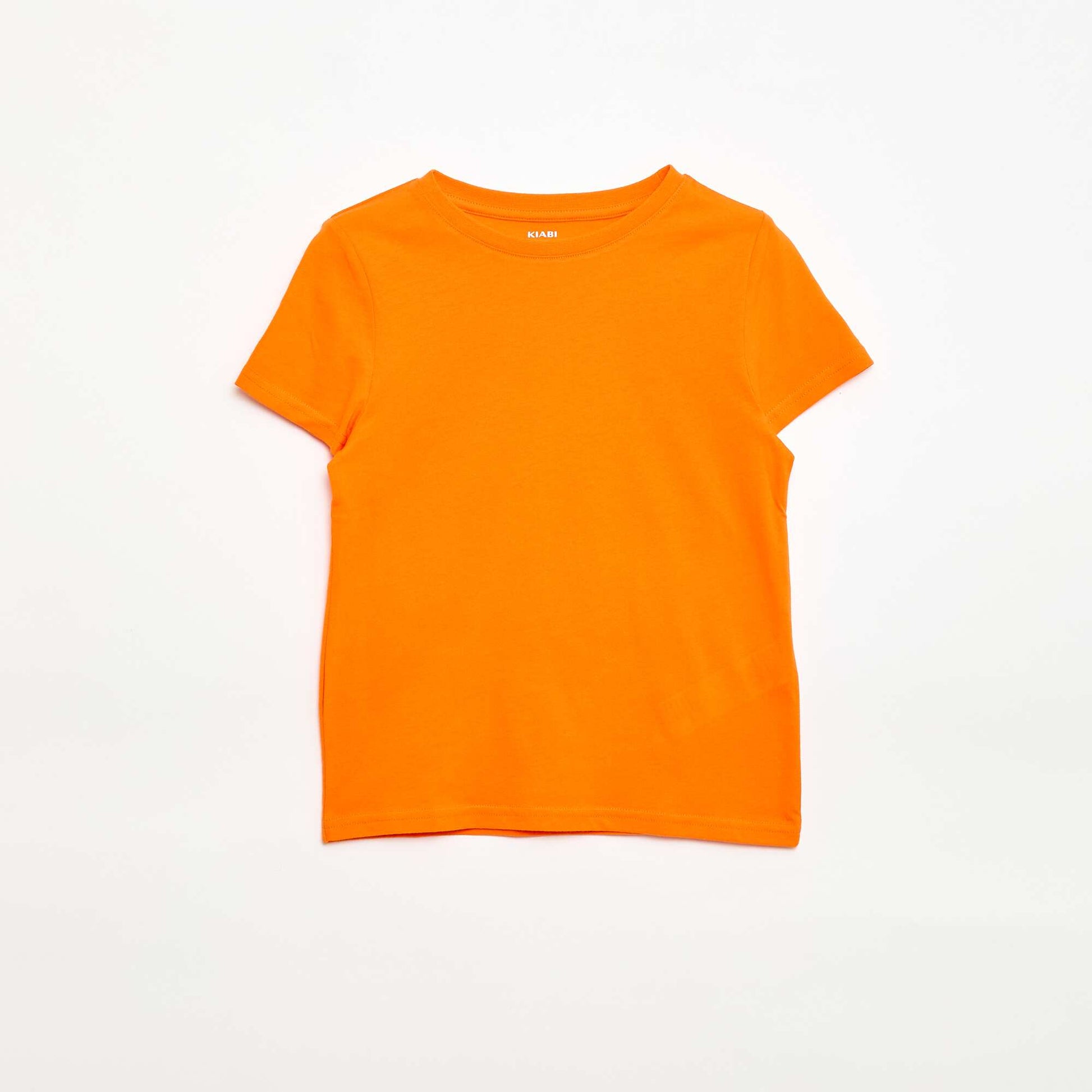 T-shirt en maille jersey uni ORANGE