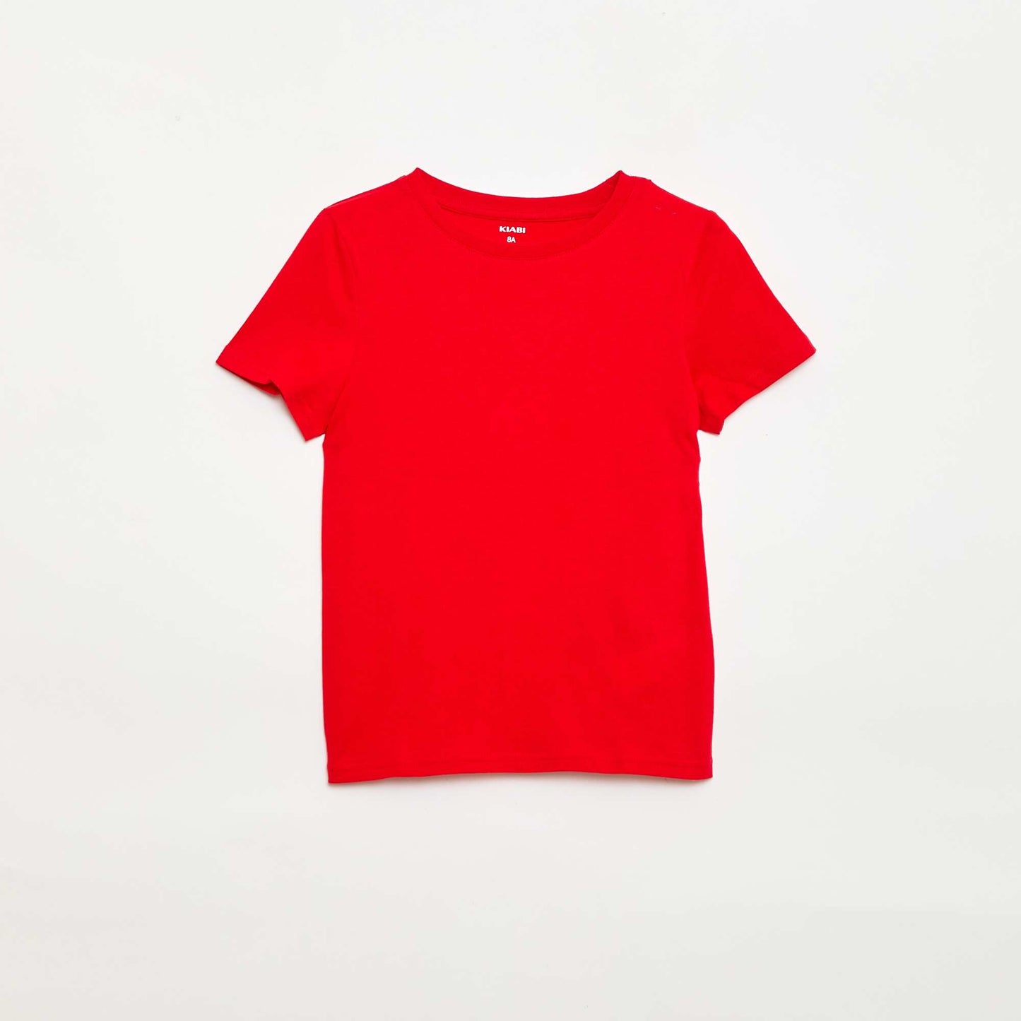 T-shirt en maille jersey uni ROUGE