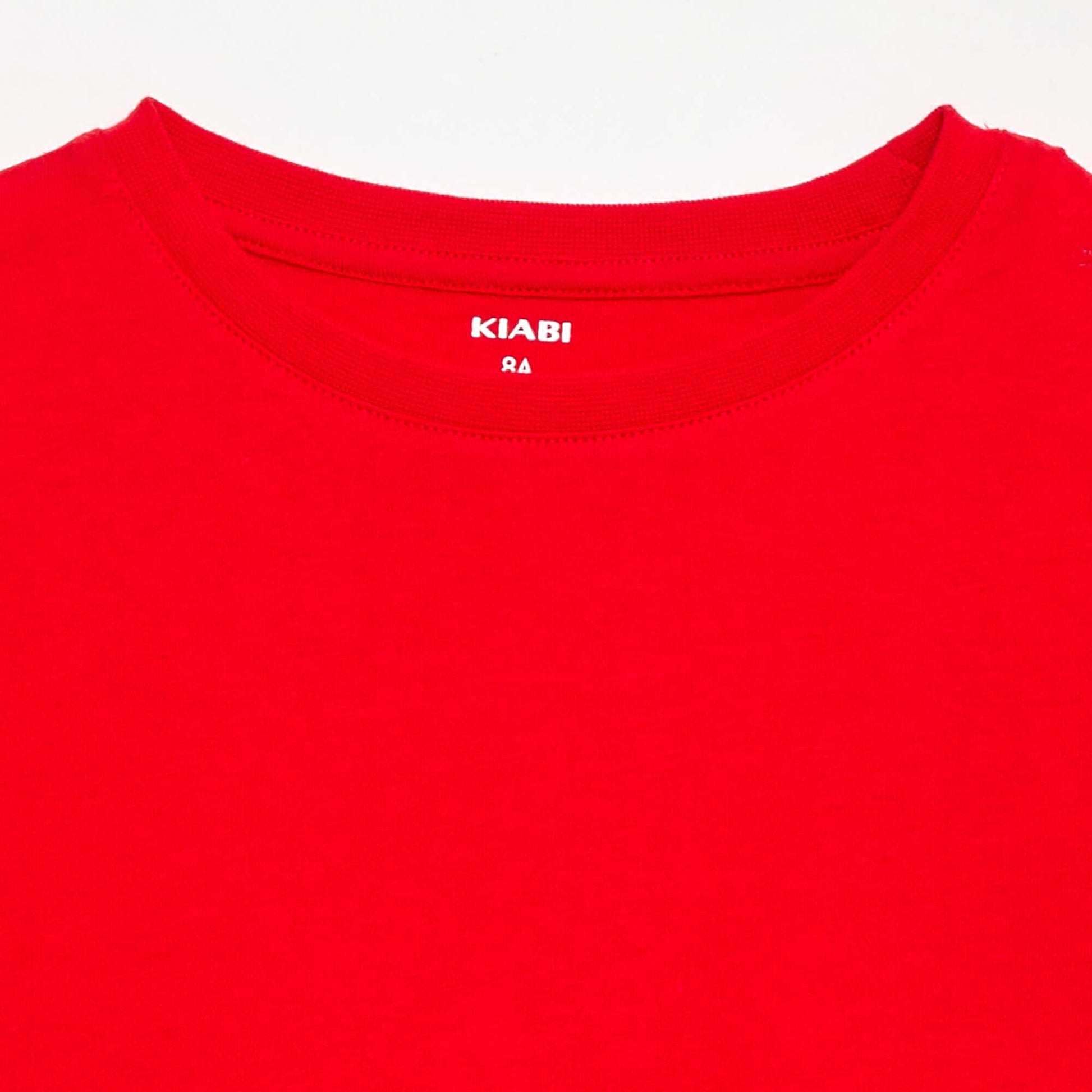 T-shirt en maille jersey uni ROUGE