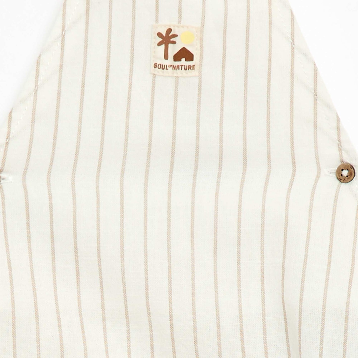 Salopette short en coton et lin BLANC