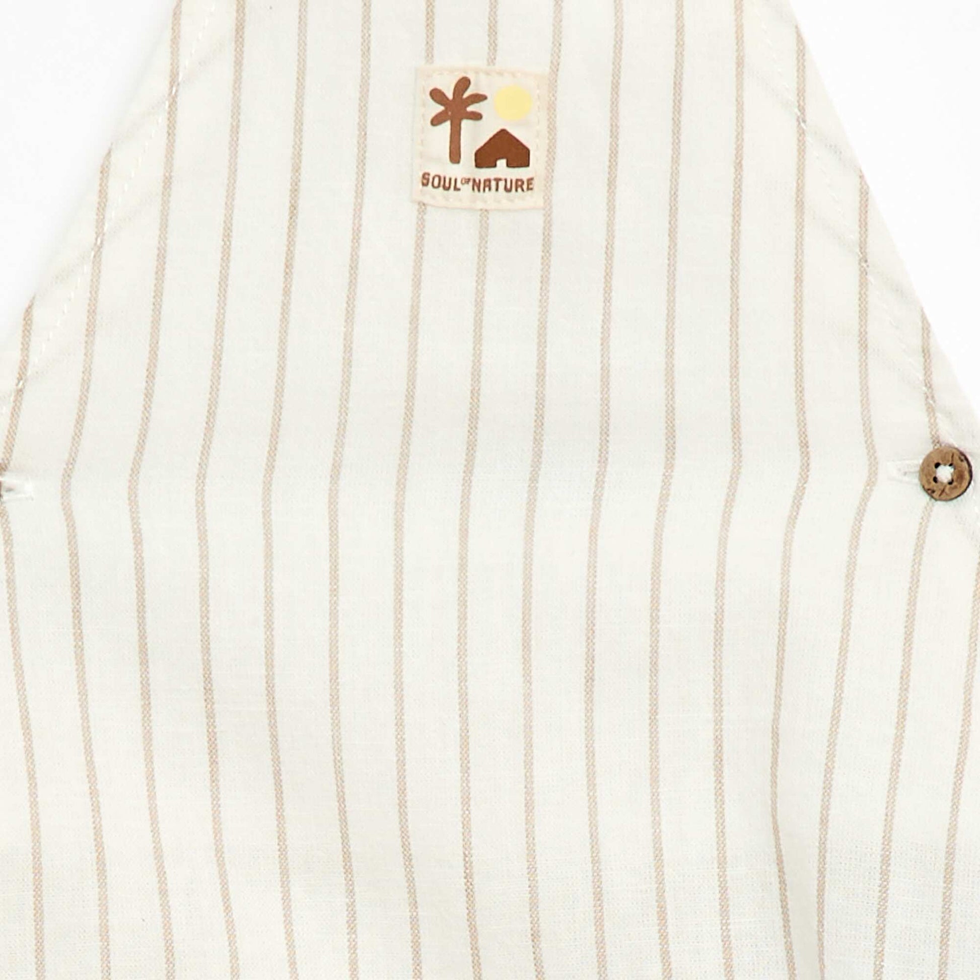Salopette short en coton et lin BLANC