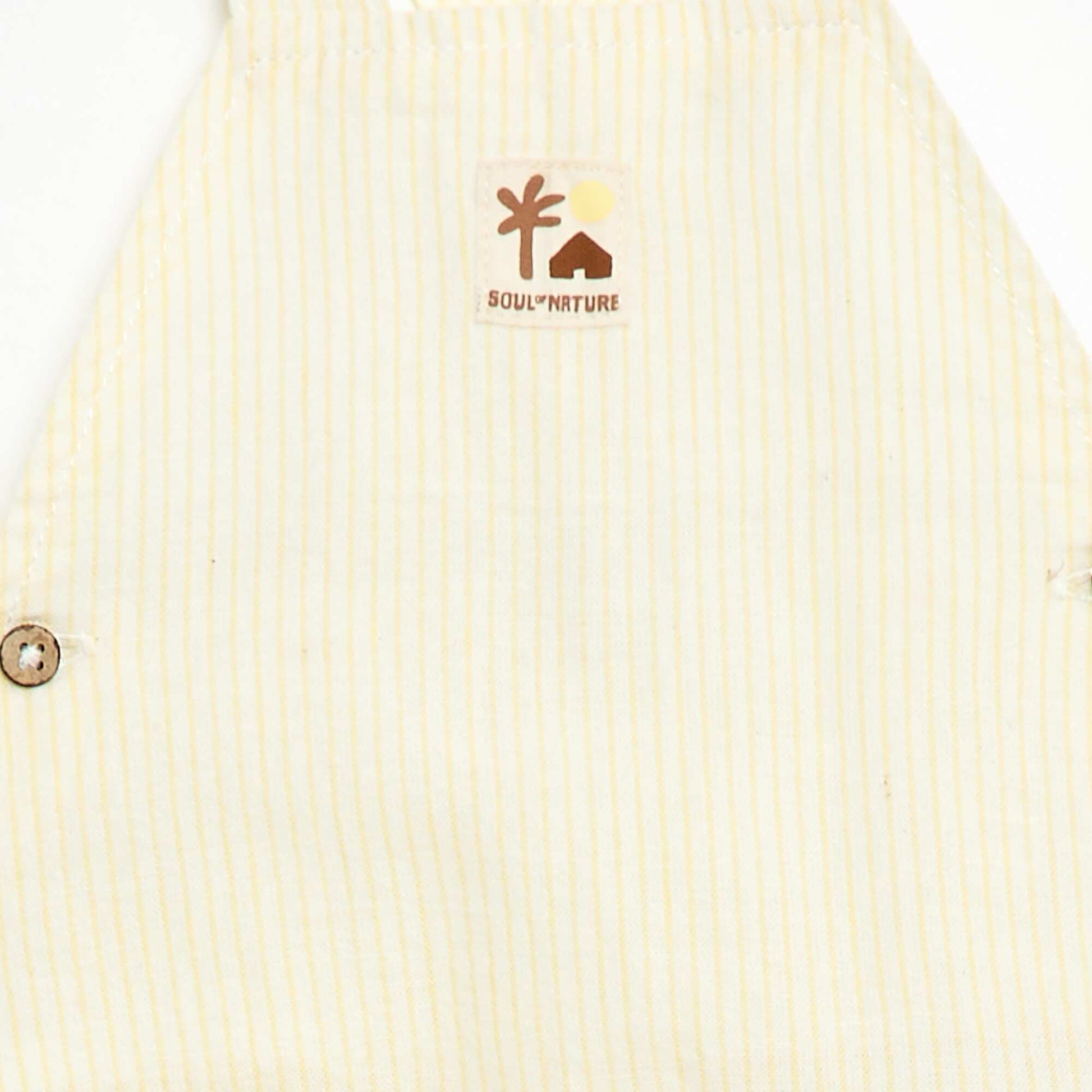 Salopette short en coton et lin JAUNE