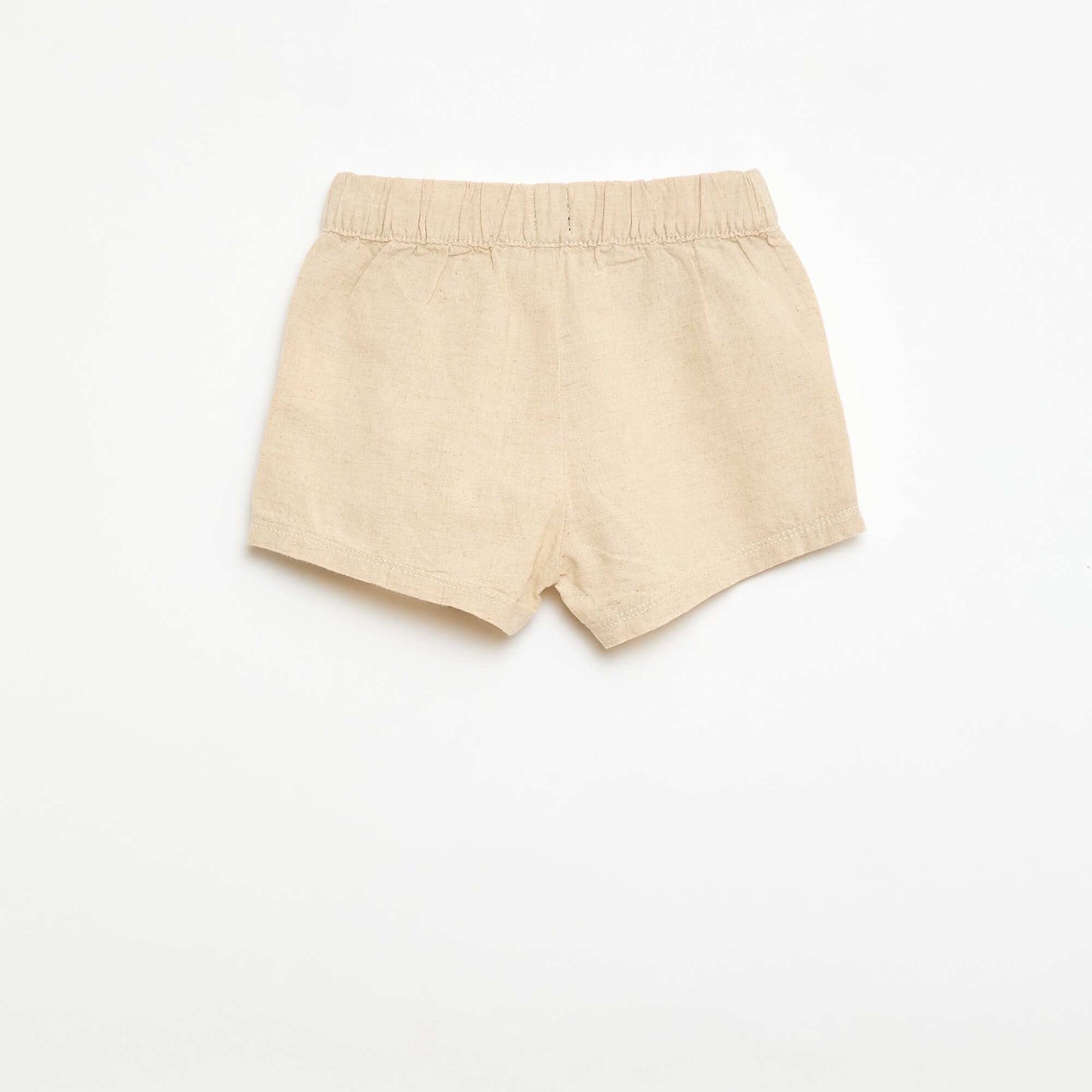 Short en coton et lin BEIGE