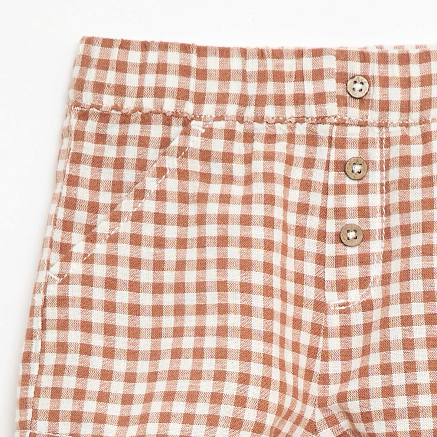 Short en coton et lin MARRON