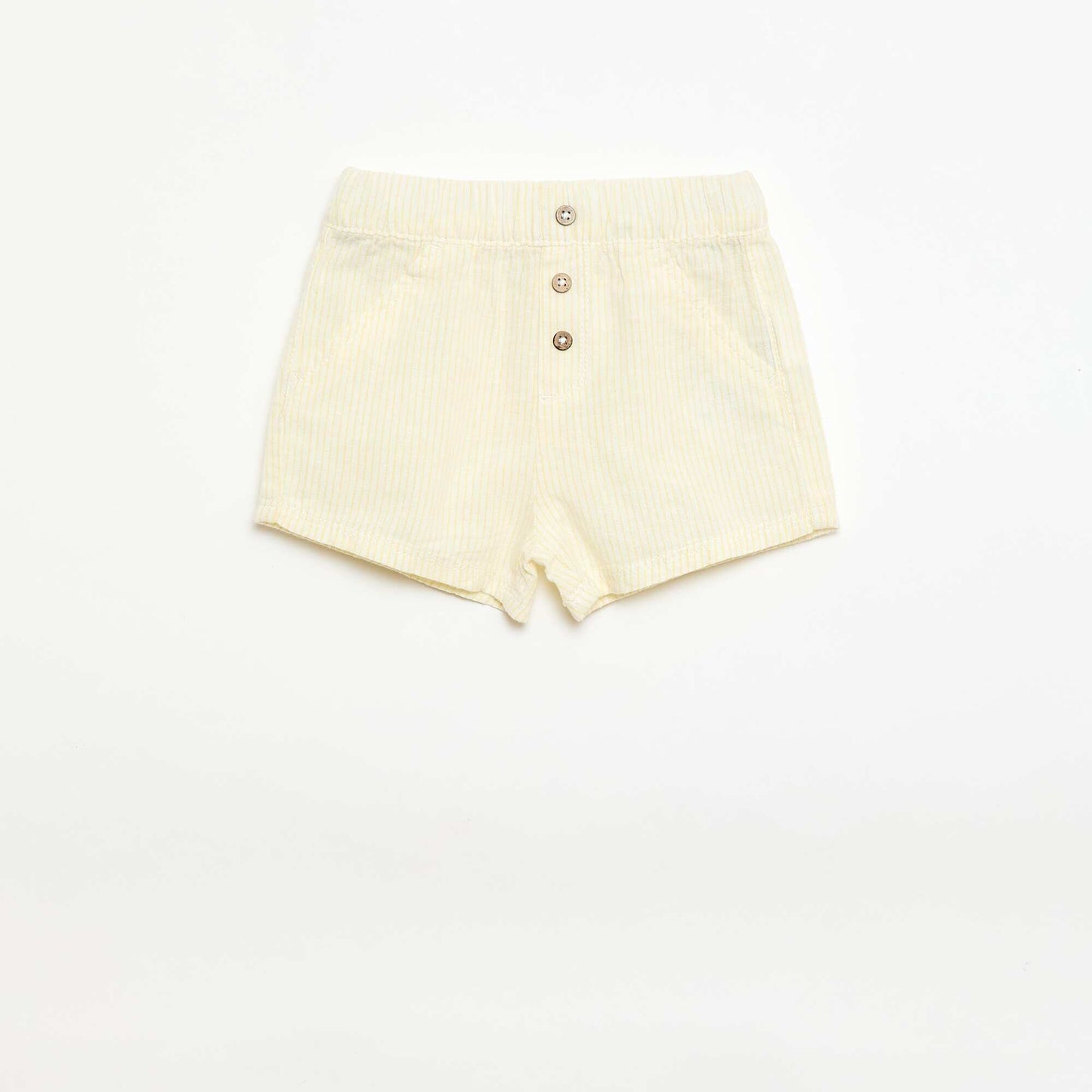Short en coton et lin JAUNE