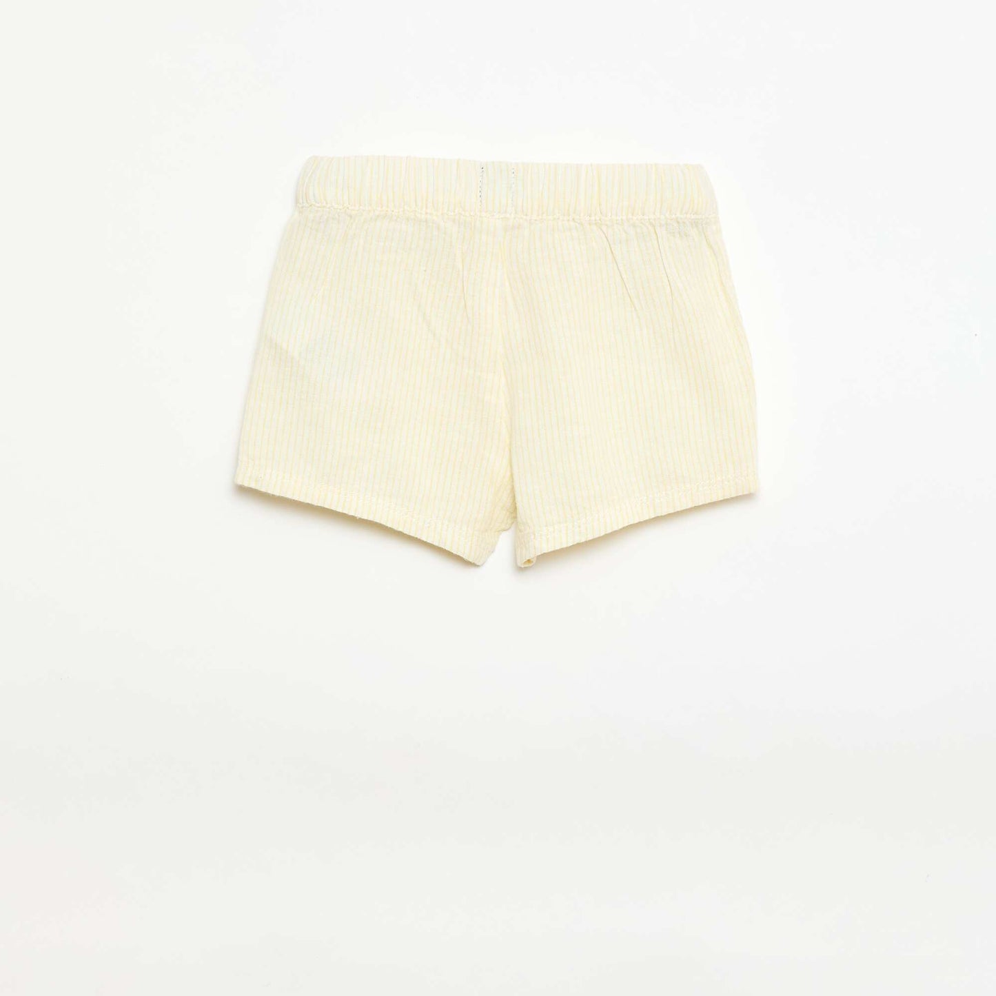 Short en coton et lin JAUNE