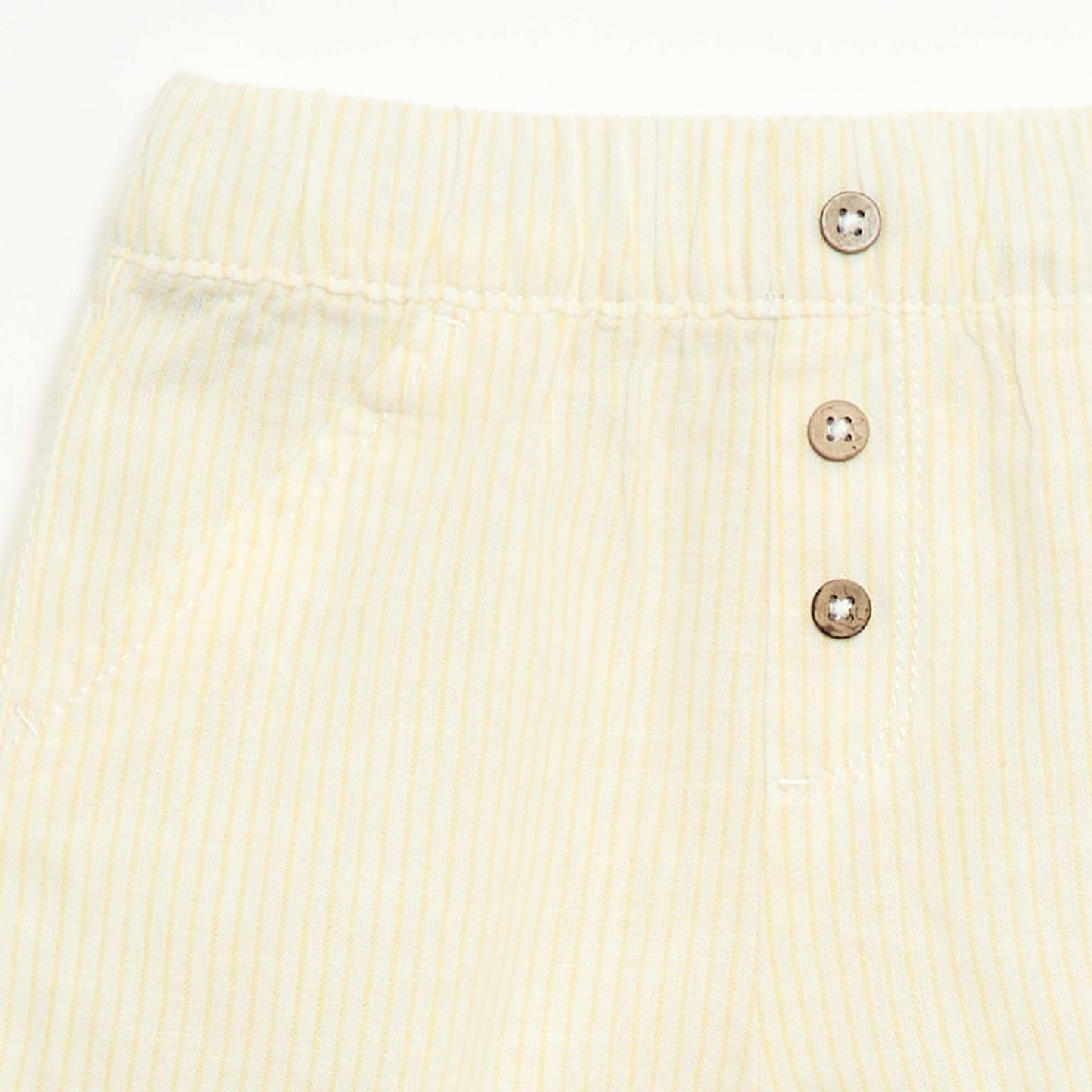 Short en coton et lin JAUNE