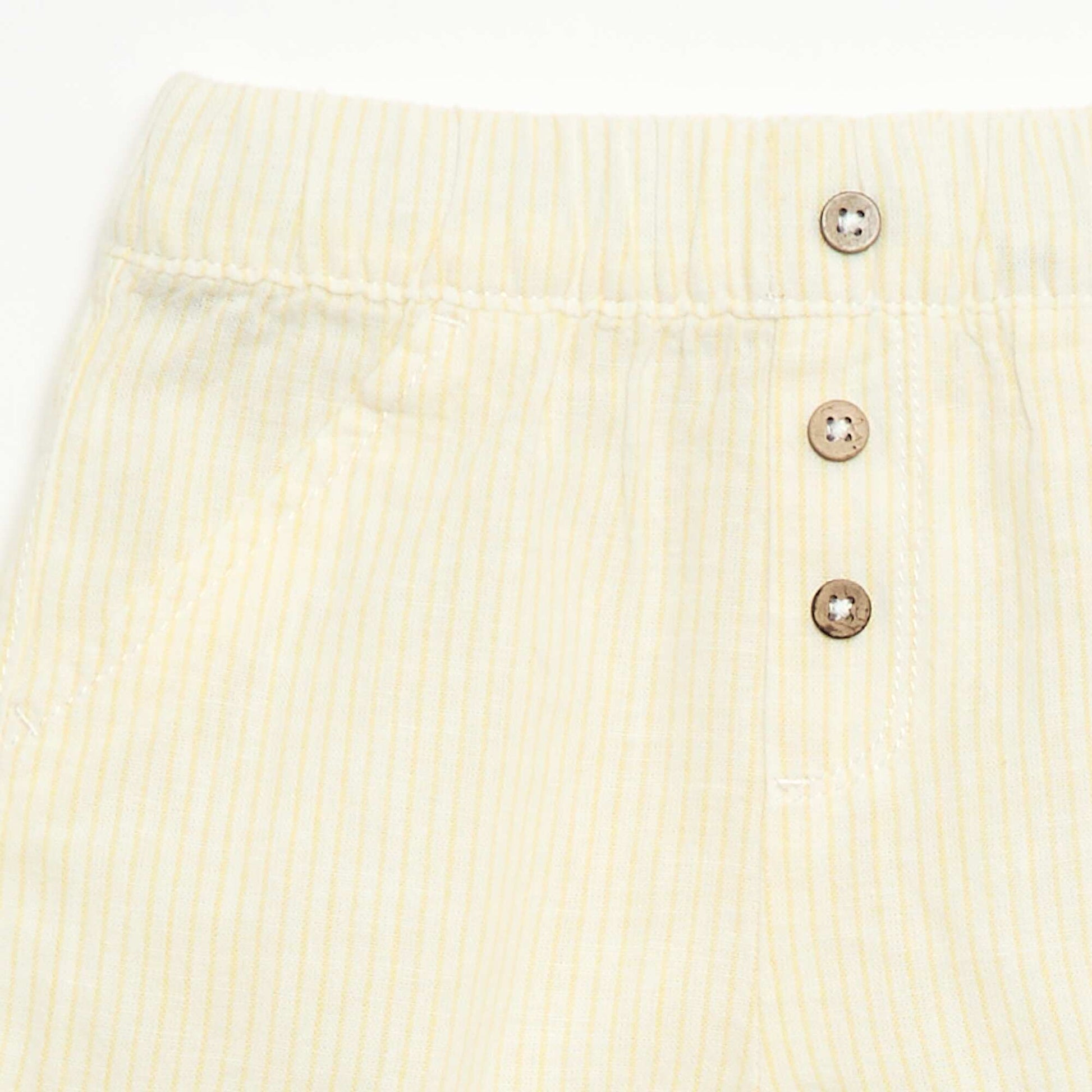 Short en coton et lin JAUNE