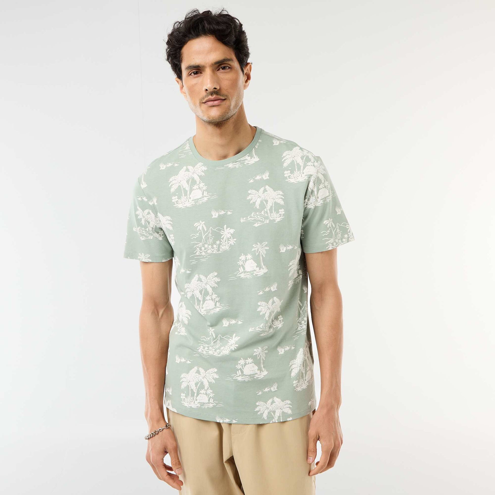 T-shirt imprimé fantaisie VERT