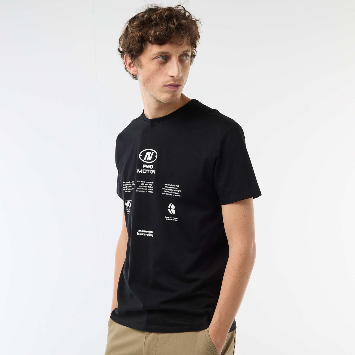 T-shirt imprimé fantaisie NOIR