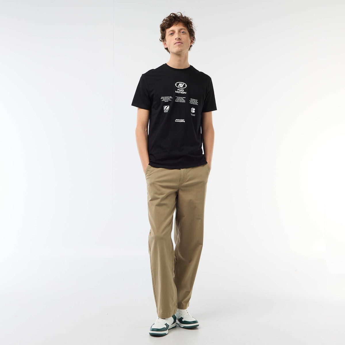 T-shirt imprimé fantaisie NOIR