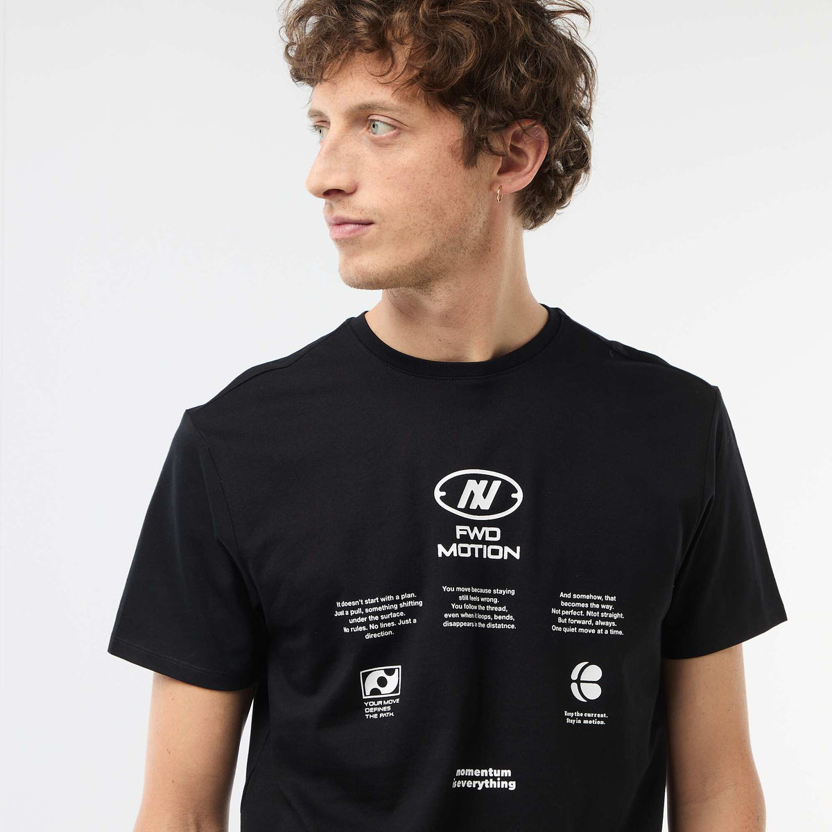 T-shirt imprimé fantaisie NOIR
