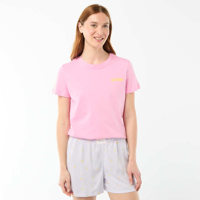 Ensemble de pyjama haut + short léger all-over rayé VIOLET
