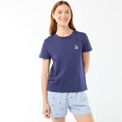 Ensemble de pyjama haut + short léger all-over rayé BLEU