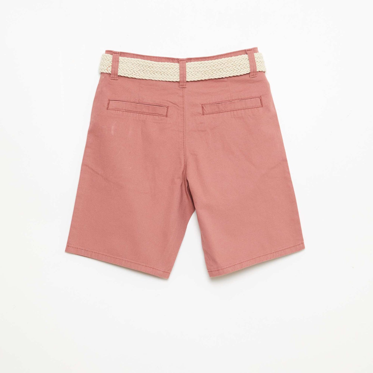 Bermuda en french terry uni avec ceinture ROSE