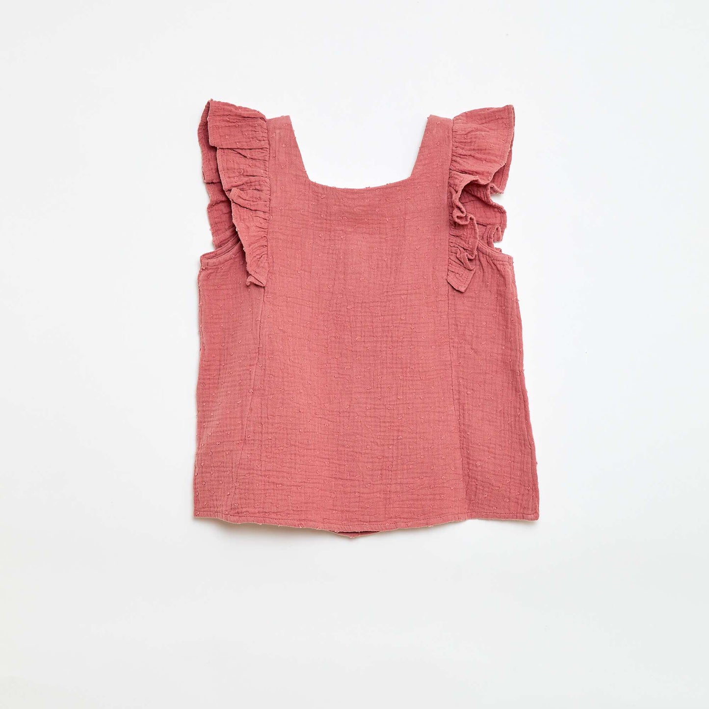 Chemisier sans manche en double gaze de coton ROSE