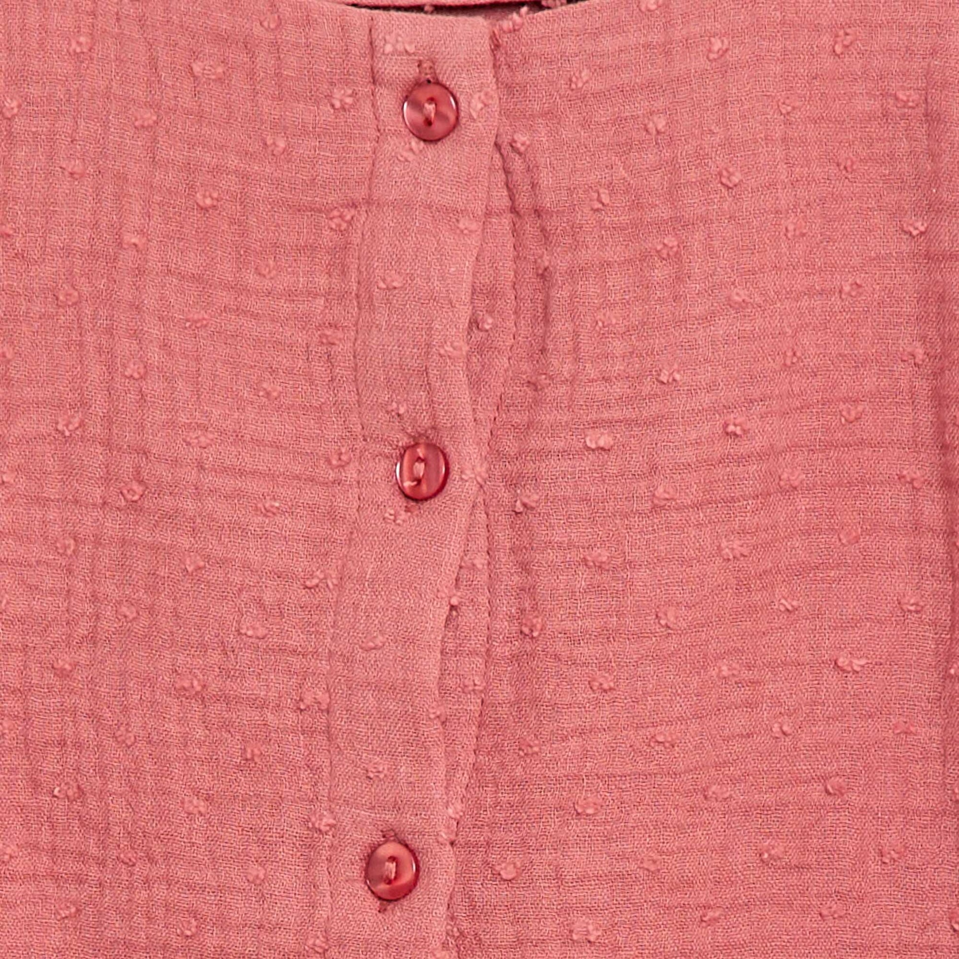 Chemisier sans manche en double gaze de coton ROSE