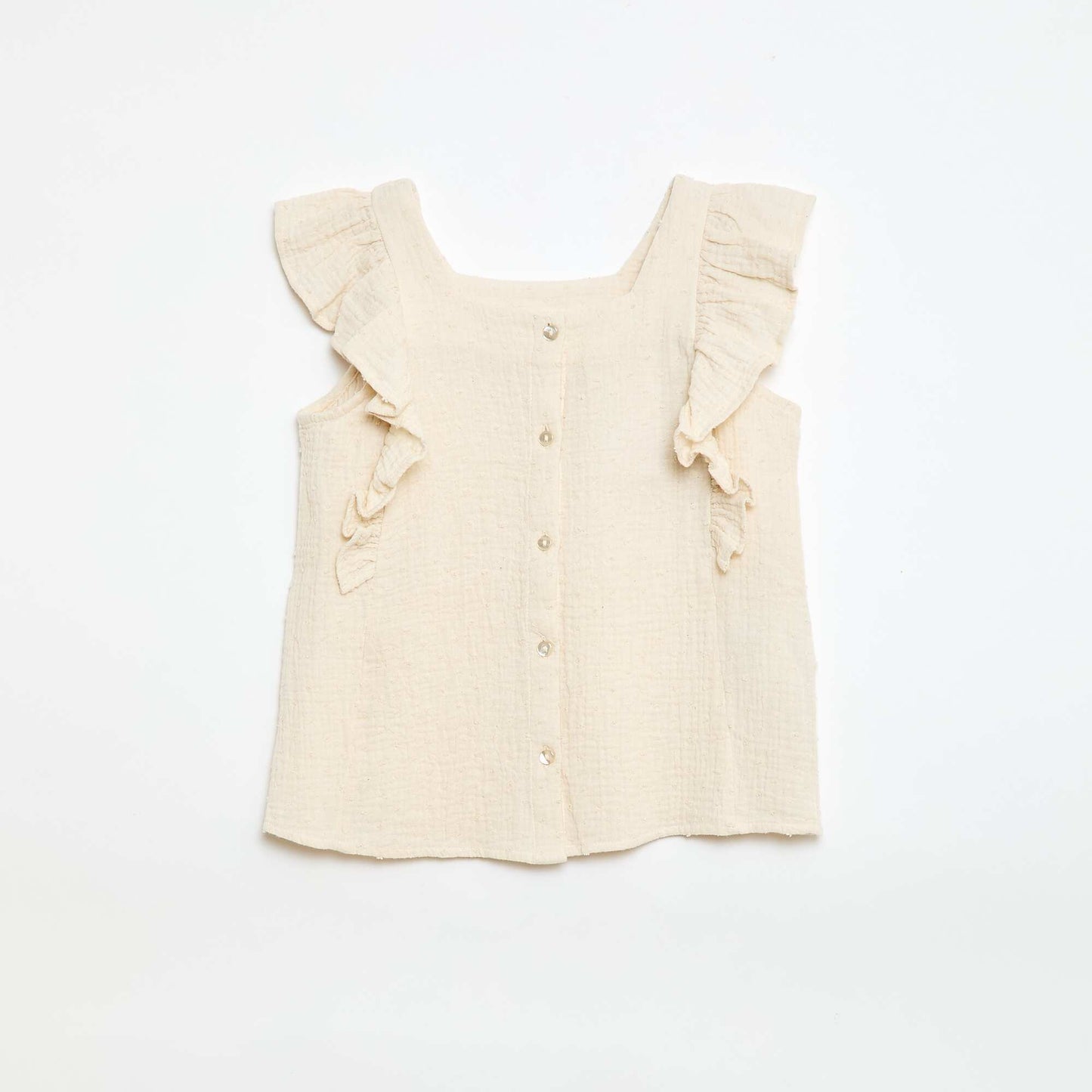 Chemisier sans manche en double gaze de coton BLANC