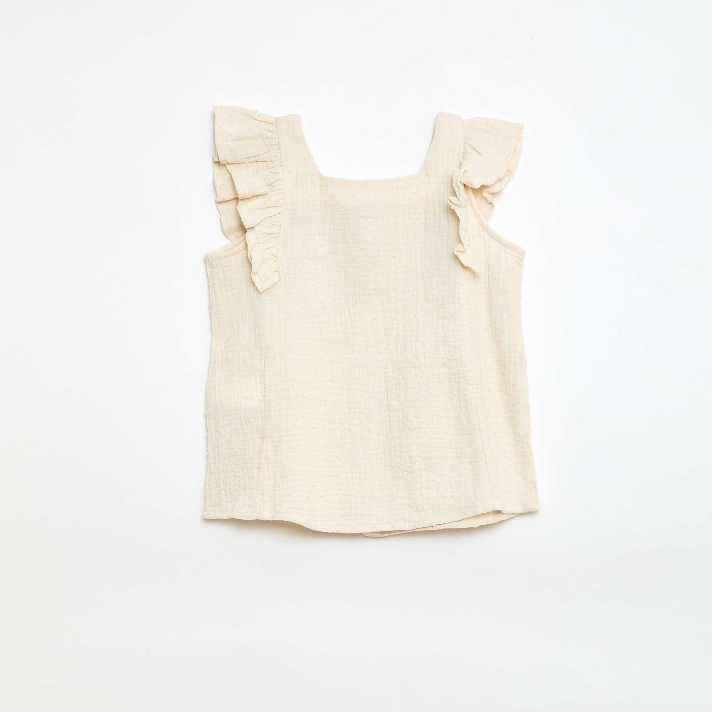 Chemisier sans manche en double gaze de coton BLANC