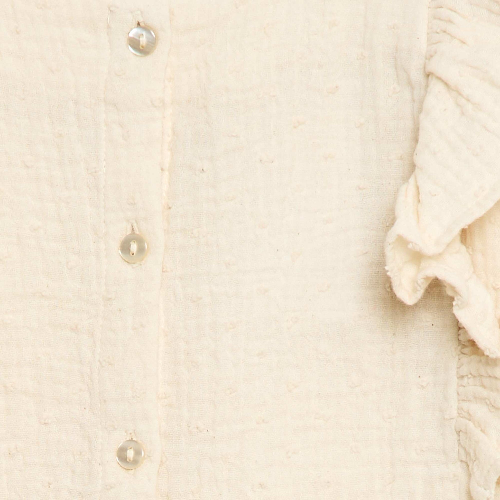Chemisier sans manche en double gaze de coton BLANC