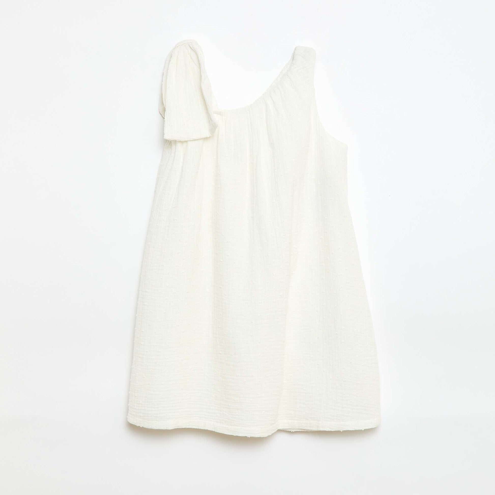 Robe corolle à bretelles unie BLANC