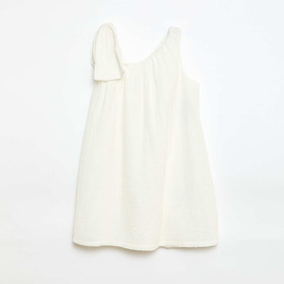 Robe corolle à bretelles unie BLANC