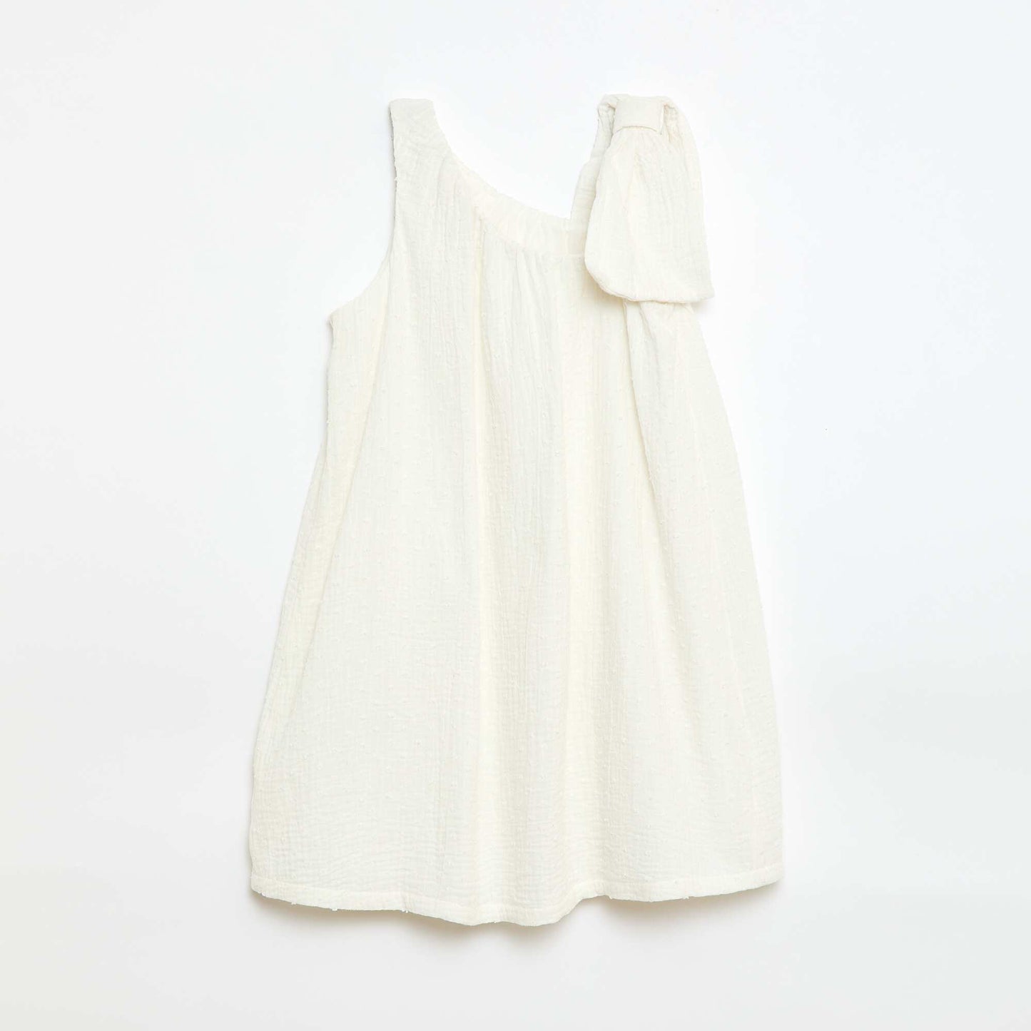 Robe corolle à bretelles unie BLANC