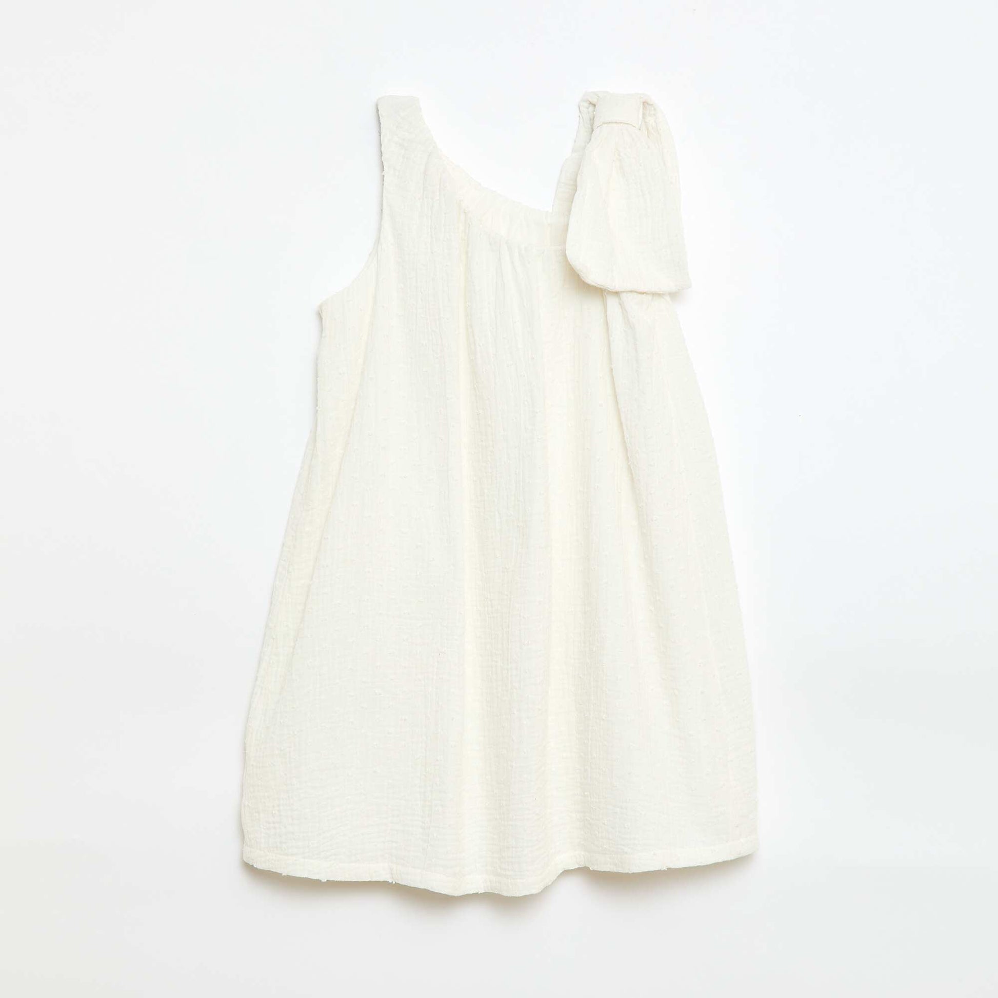 Robe corolle à bretelles unie BLANC