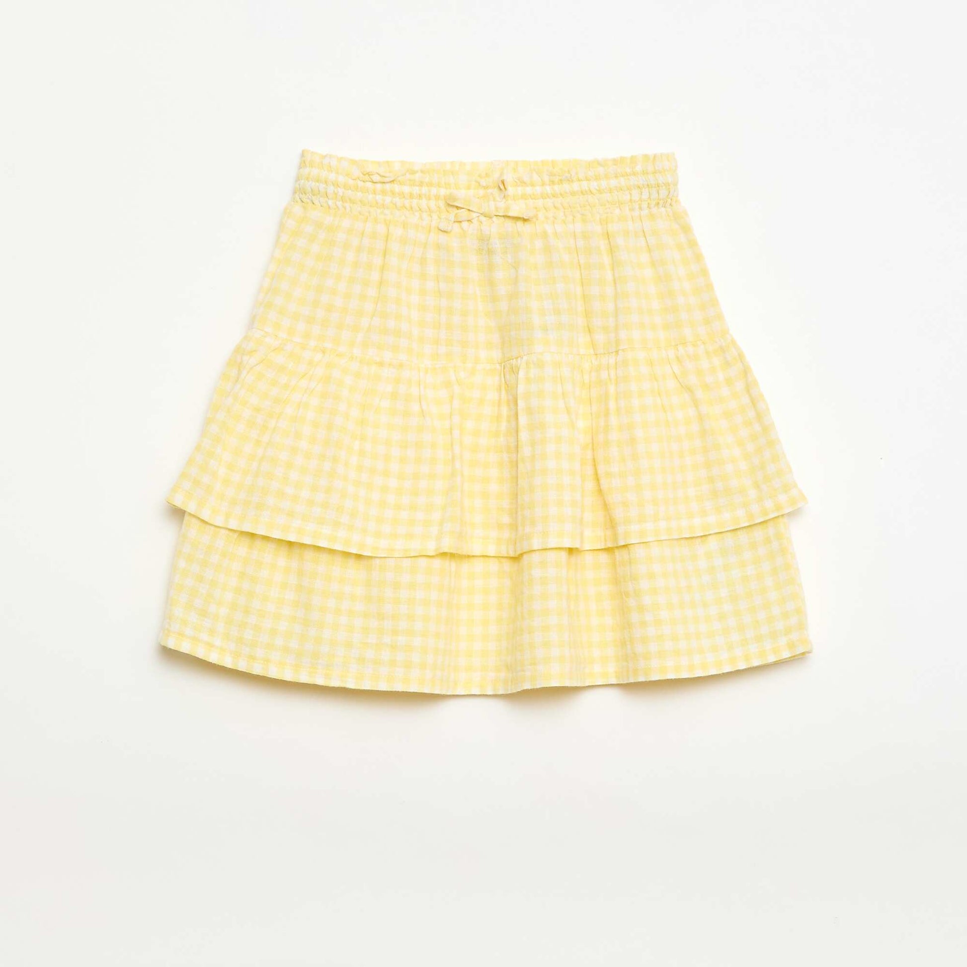 Jupe à volants vichy JAUNE