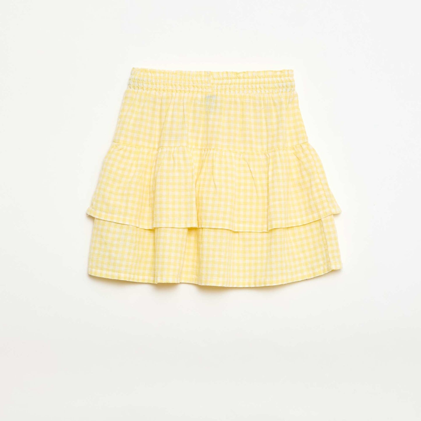 Jupe à volants vichy JAUNE