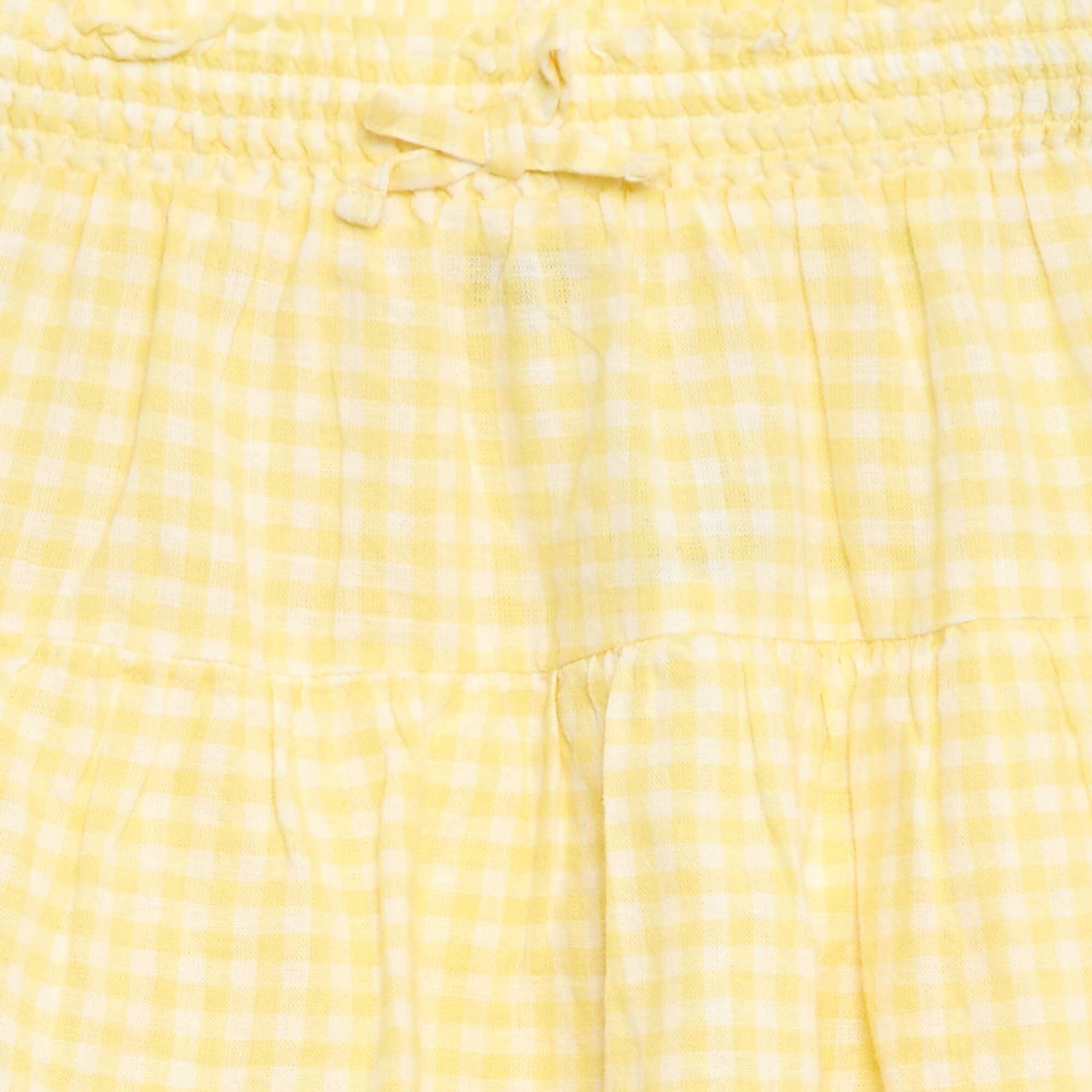 Jupe à volants vichy JAUNE
