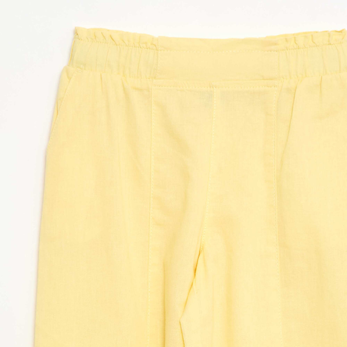 Pantalon wide leg/coupe large en coton tissé JAUNE