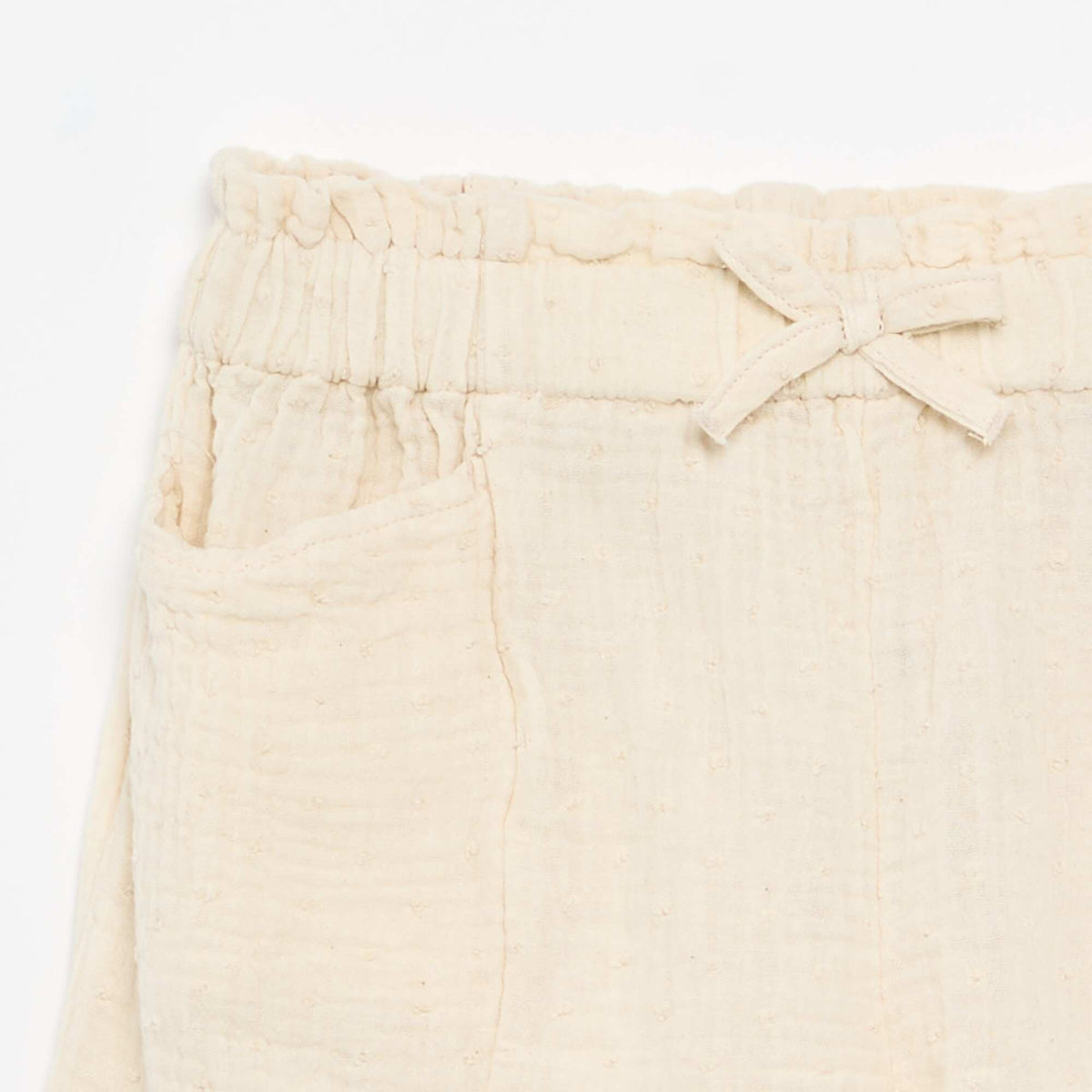 Short en canevas BLANC