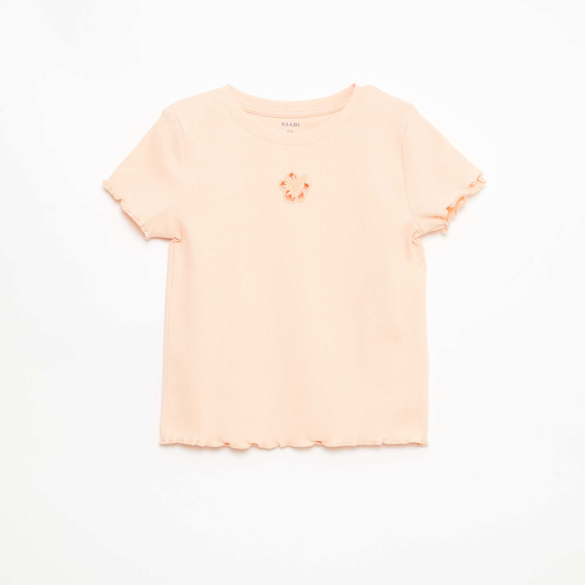 T-shirt à manches courtesavec forme ajourée ORANGE