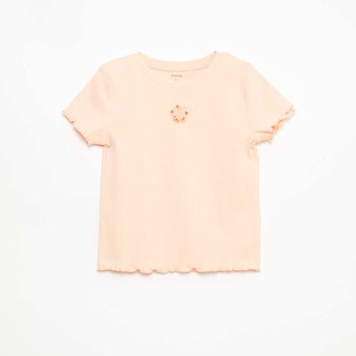 T-shirt à manches courtesavec forme ajourée ORANGE