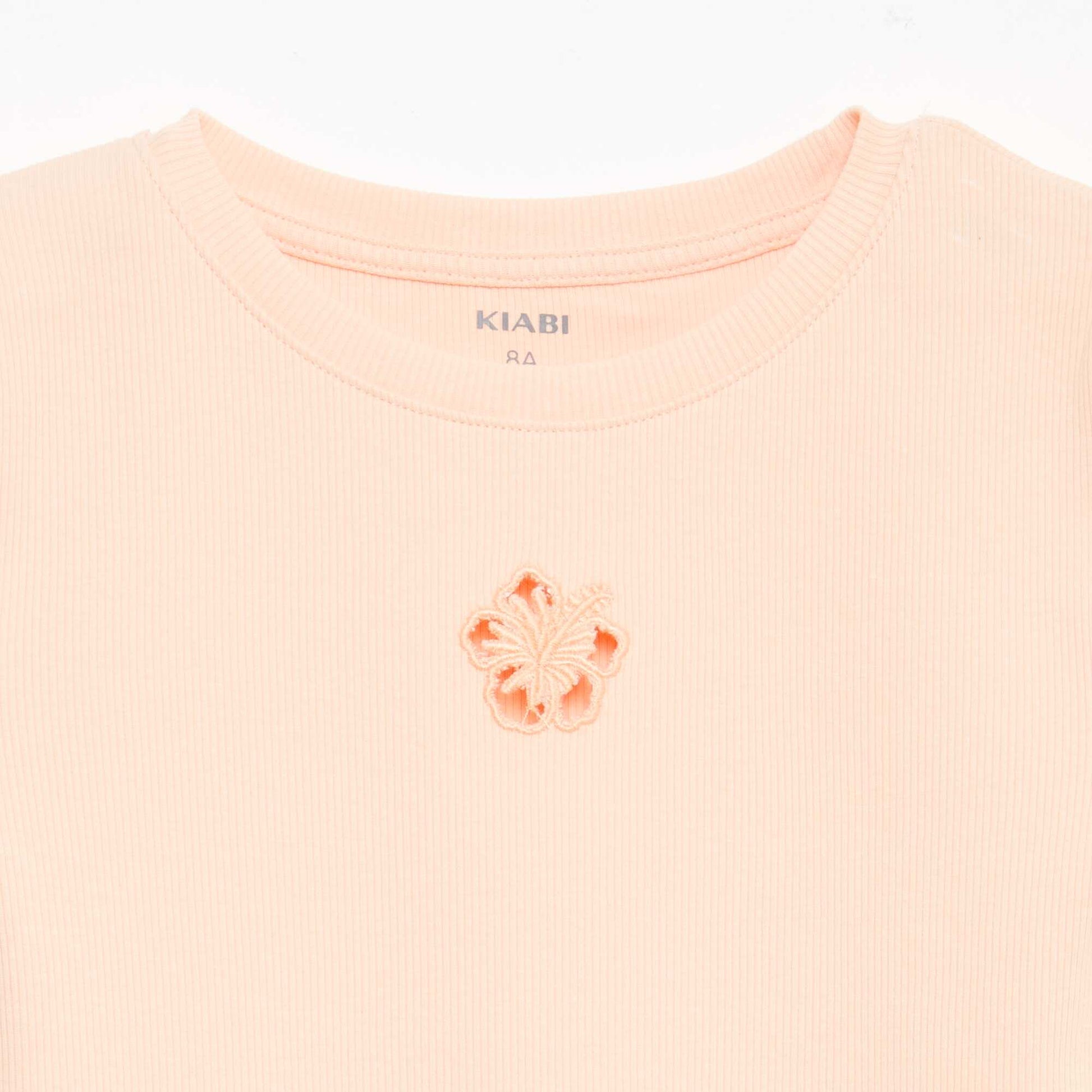 T-shirt à manches courtesavec forme ajourée ORANGE