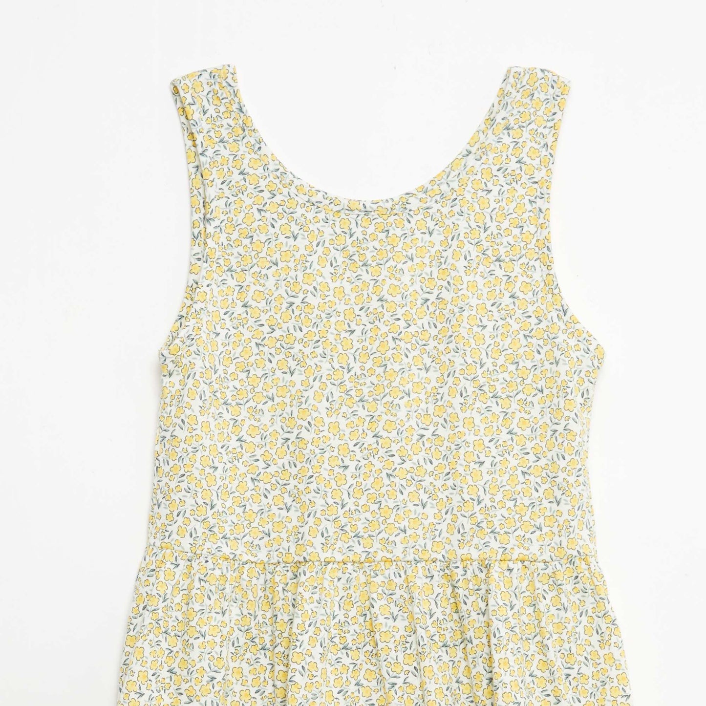 Robe en maille légère fine bretelles all-over en coton JAUNE