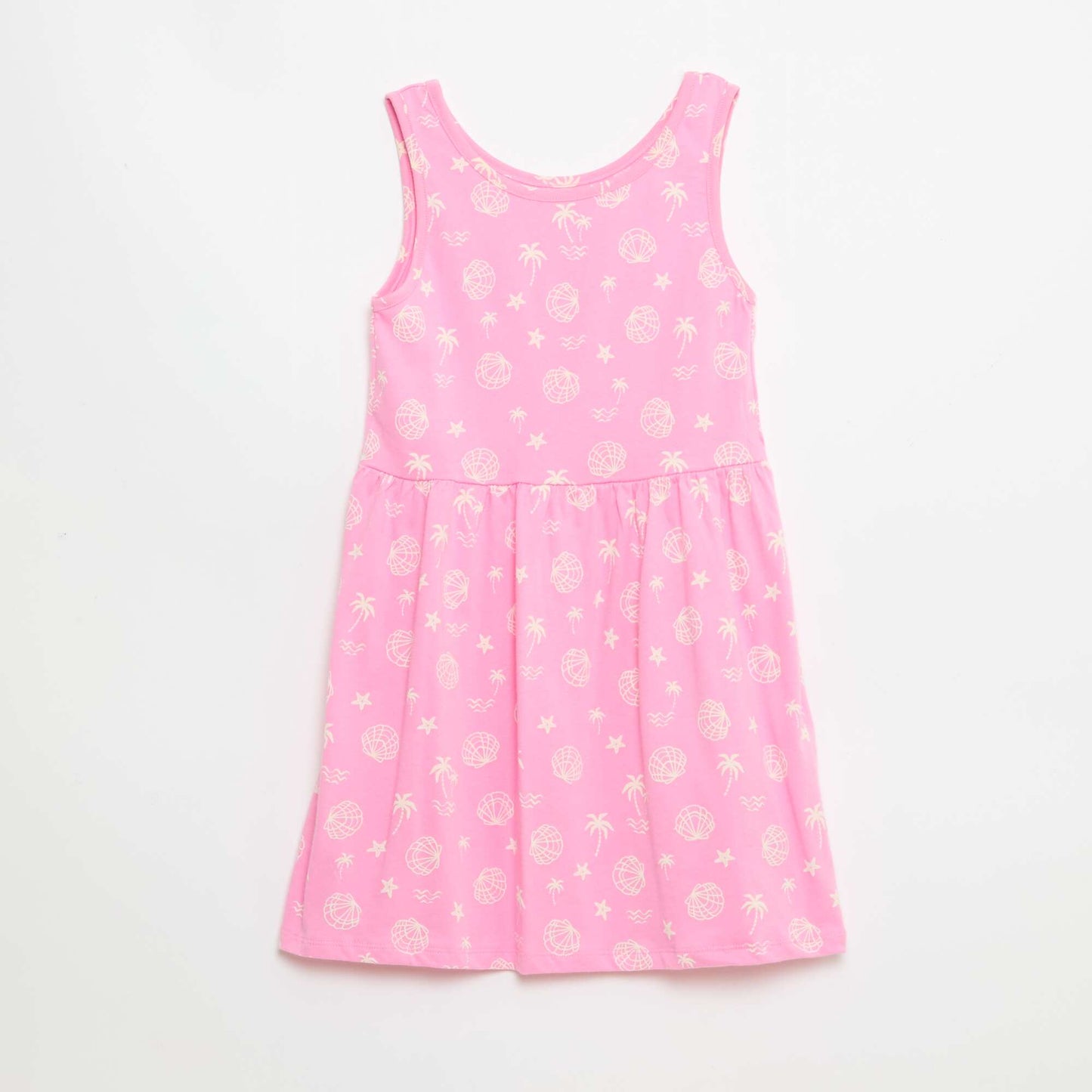 Robe en maille légère fine bretelles all-over en coton ROSE
