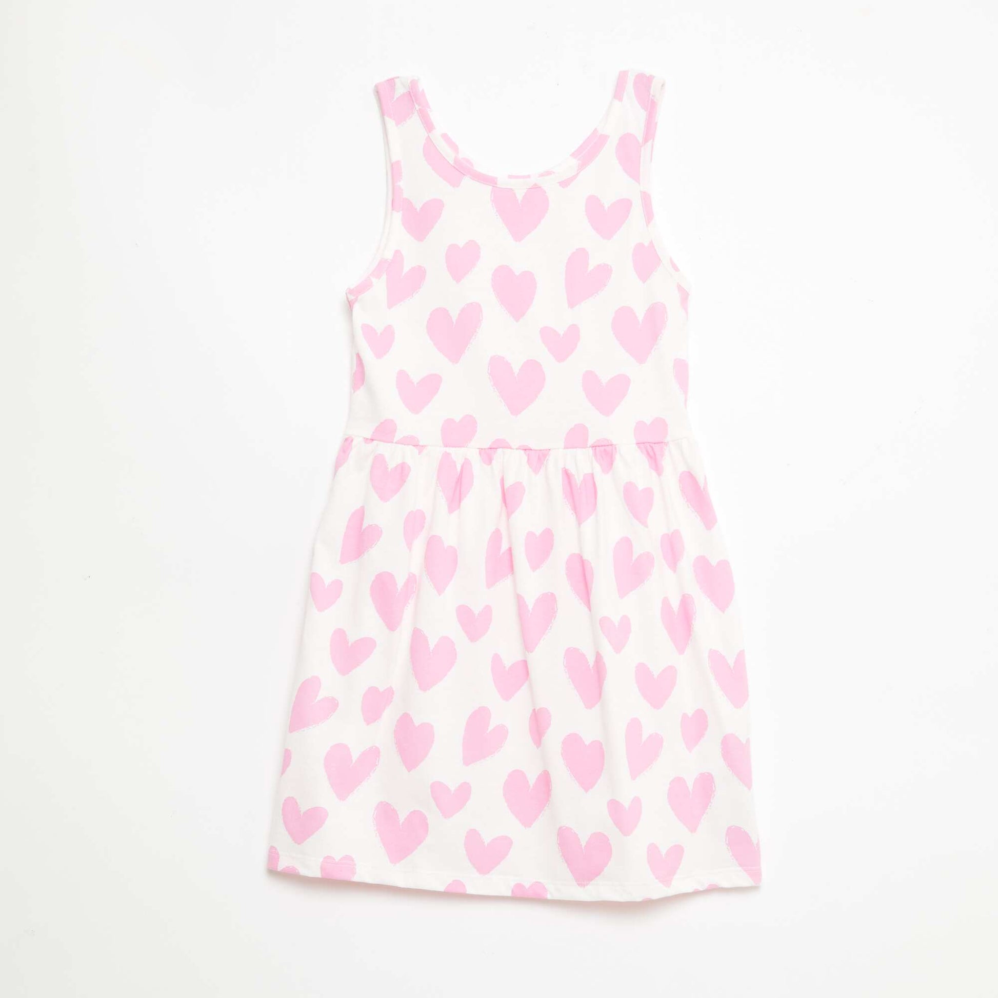 Robe en maille légère fine bretelles all-over en coton ROSE