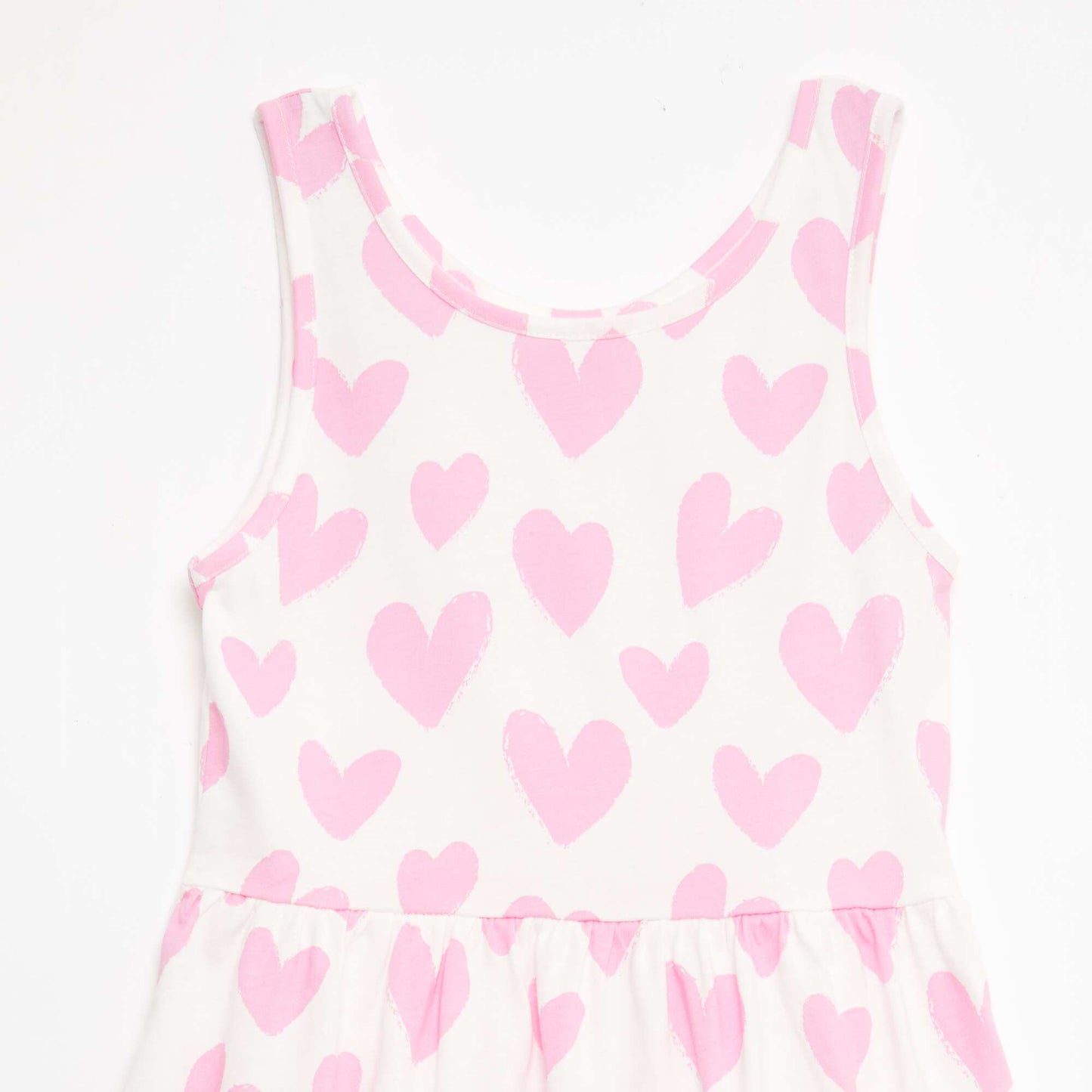 Robe en maille légère fine bretelles all-over en coton ROSE